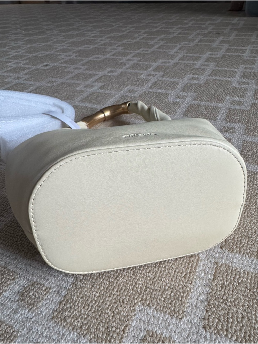 Cult Gaia Meerah Top Handle Bag Sculptural Gold Handle Butter Yellow Leather OS - Picture 13 of 13